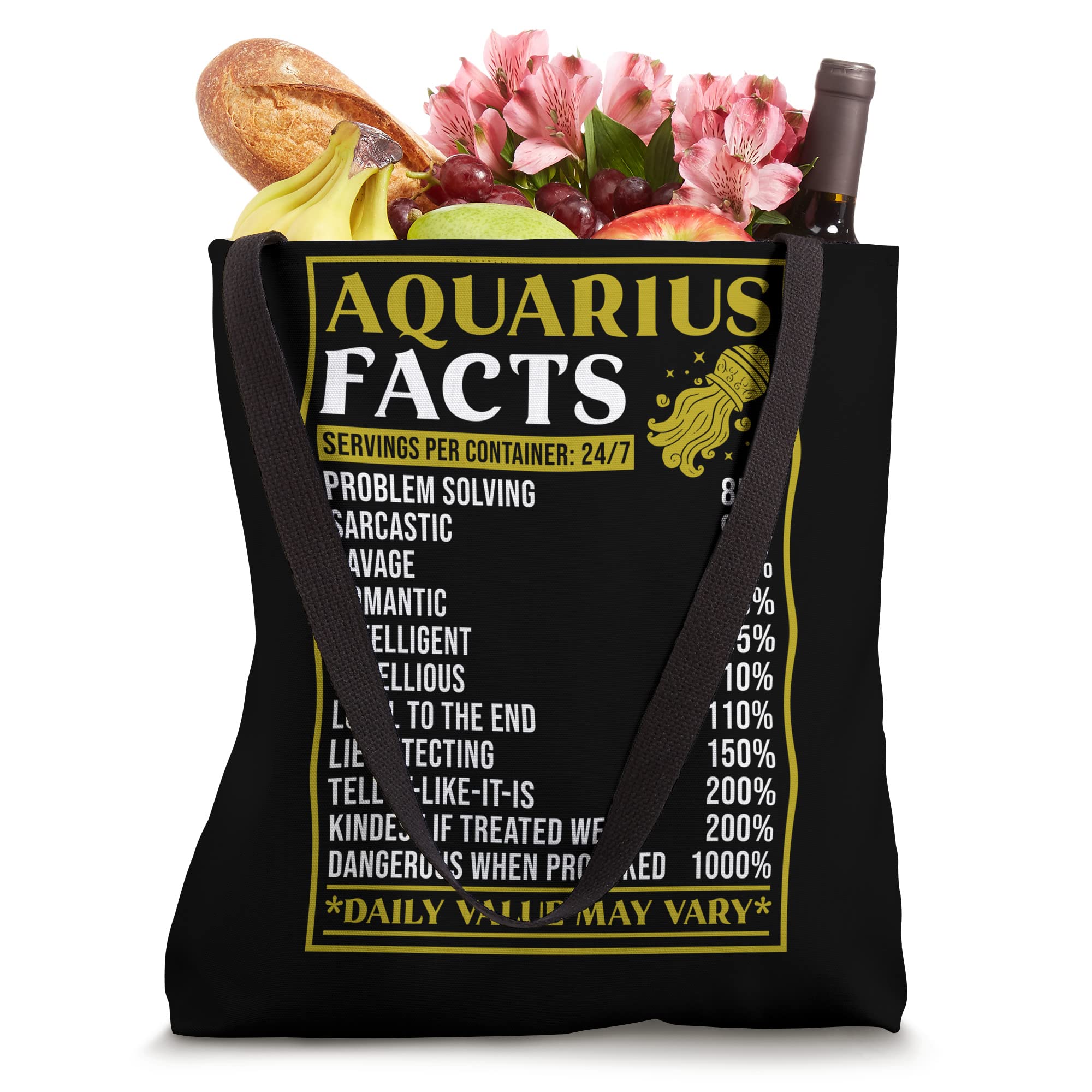 Aquarius Zodiac Facts Design - Zodiac Facts funny Aquarius Tote Bag