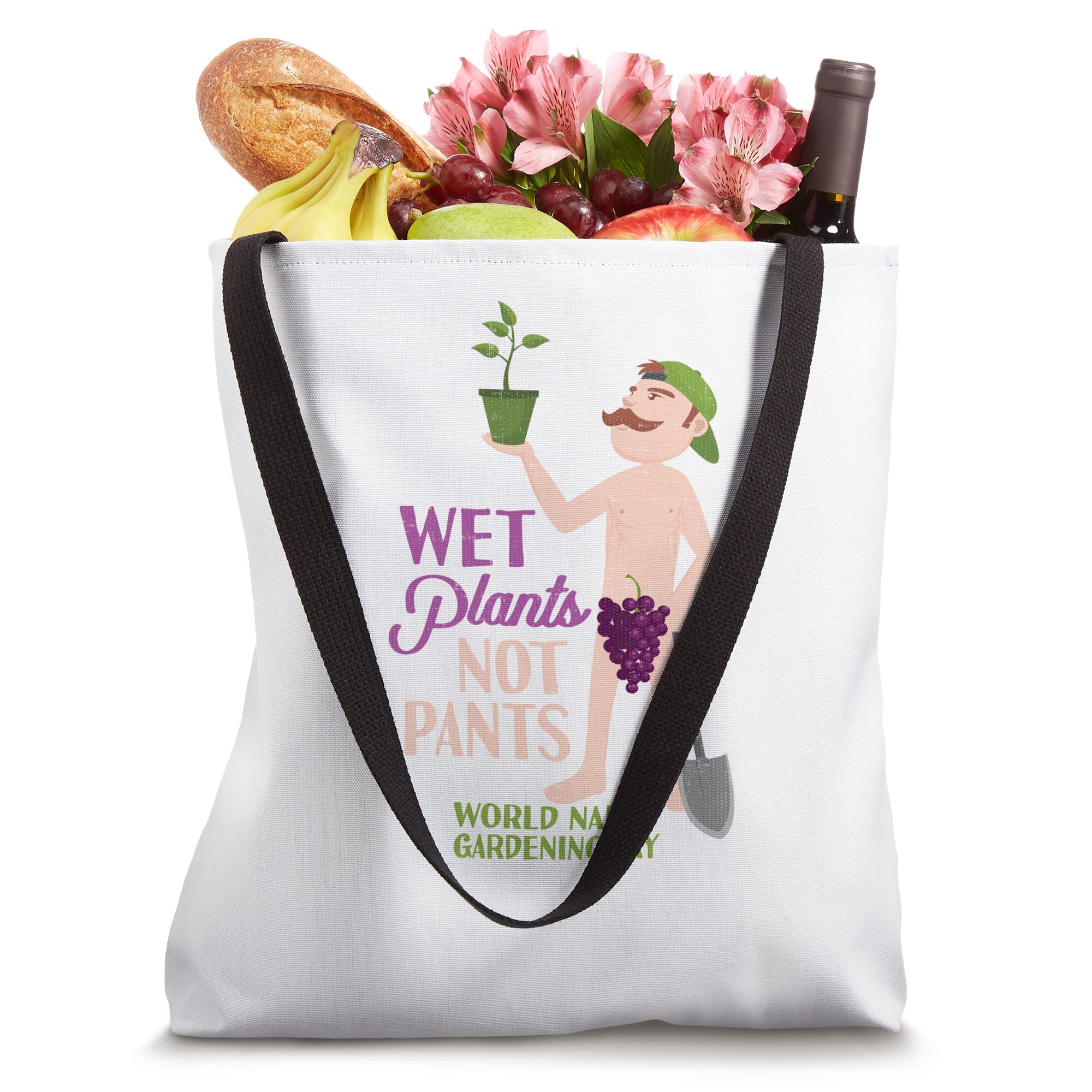 Funny Naked Gardening Day Design Tote Bag