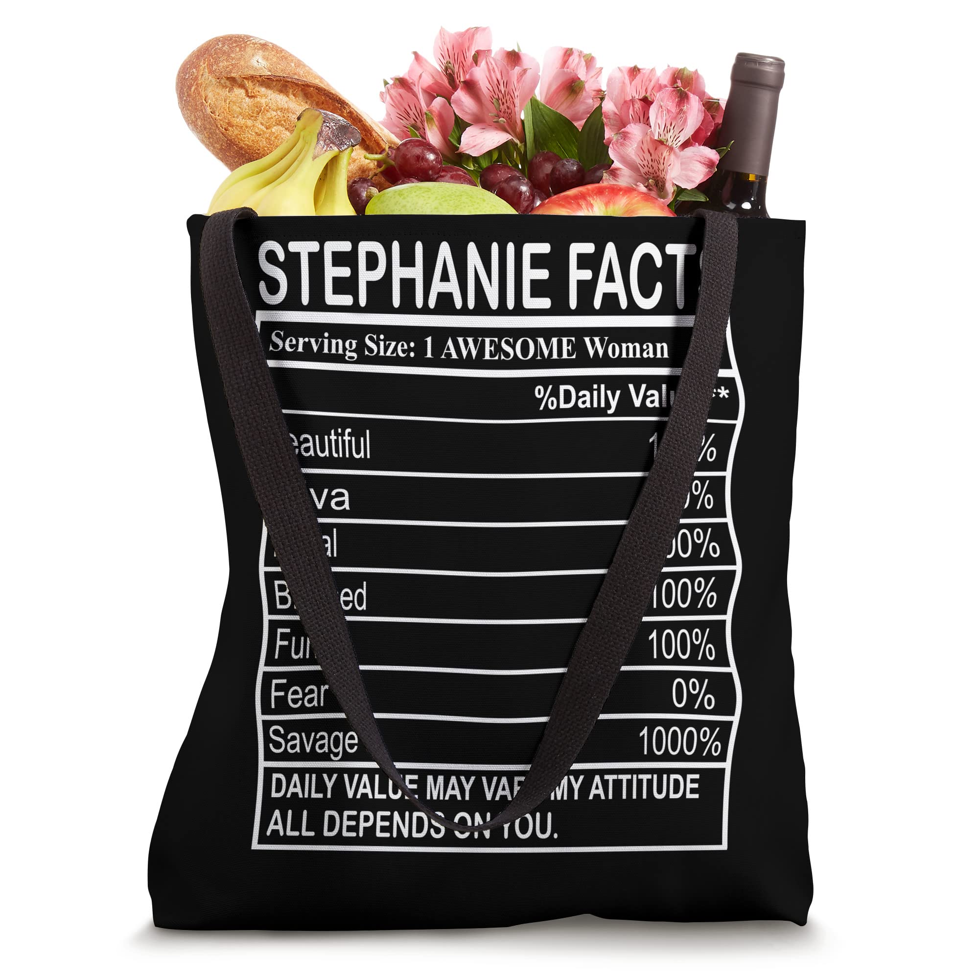 Stephanie Serving Facts Traits Funny Girl Name Stephanie Tote Bag