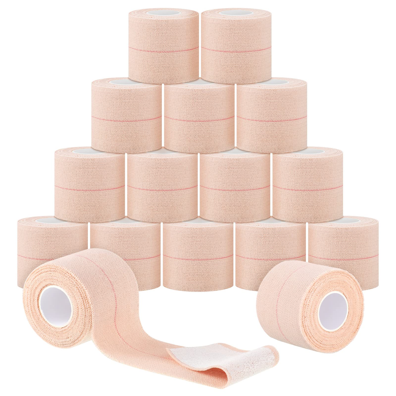 Nuanchu 16 Rolls Elastic Adhesive Bandage Tape Self Adherent Cohesive Flexible Stretch Elastic Athletic Tape for Sports Ankle Knee and Wrist, Vet Wrap for Horses Pets Cats Dogs(2 Inch x 5 Yard)