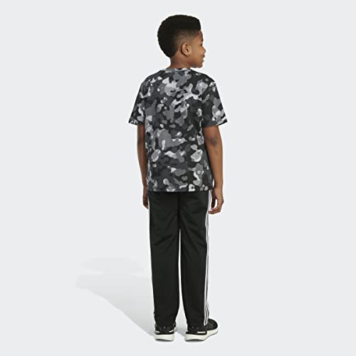 adidas Boys' Core-camo All Over Print Short Sleeve Tee (Big Kids), Black, X-Large (18/20)