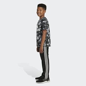 adidas Boys' Core-camo All Over Print Short Sleeve Tee (Big Kids), Black, X-Large (18/20)