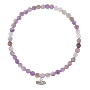 Scout Curated Wears - Mini Faceted Stone Stacking Bracelet - Amethyst/Silver