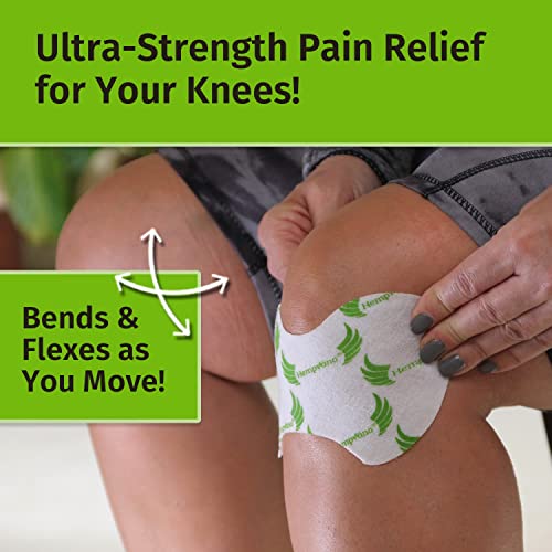 Hempvana Knee Bird Knee Relief Patch, FDA-Listed Doctor-Designed, AS-SEEN-ON-TV, Cool Numb Hemp Triple Action Technology Up to 8 Hours of Relief, Ergonomic Knee Design, Bends & Flexes When You Move