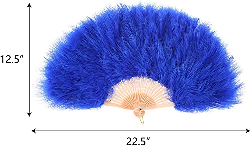 Wedding Large Feather Hand Fan Flapper Costume Accessories Feather Folding Handheld Fan for Dance Party Feather Fans for Wedding