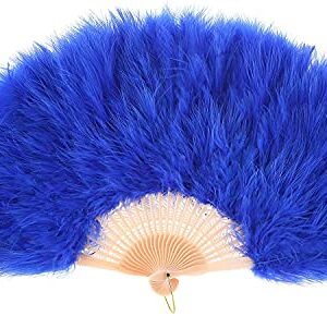 Wedding Large Feather Hand Fan Flapper Costume Accessories Feather Folding Handheld Fan for Dance Party Feather Fans for Wedding