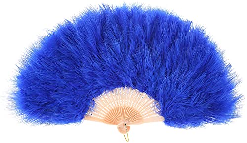 Wedding Large Feather Hand Fan Flapper Costume Accessories Feather Folding Handheld Fan for Dance Party Feather Fans for Wedding