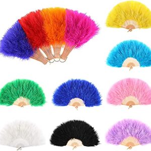 Wedding Large Feather Hand Fan Flapper Costume Accessories Feather Folding Handheld Fan for Dance Party Feather Fans for Wedding