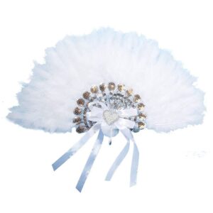 Luxury Feather Fans for Wedding Spanish Lace Feather Dance Fan Wedding Party Gift Wedding Decoration Handmade Hand Fan