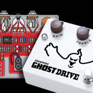 StewMac Ghost Drive Pedal DIY Build Your Own Overdrive Kit, With White Enclosure, Based on the Klon Centaur (12254-W)