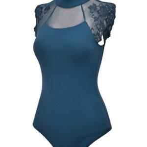 Dance Elite - Georgiana - Dance Leotard For Women. Leotards for Women Ballet and Dance (Blue, Adult L)