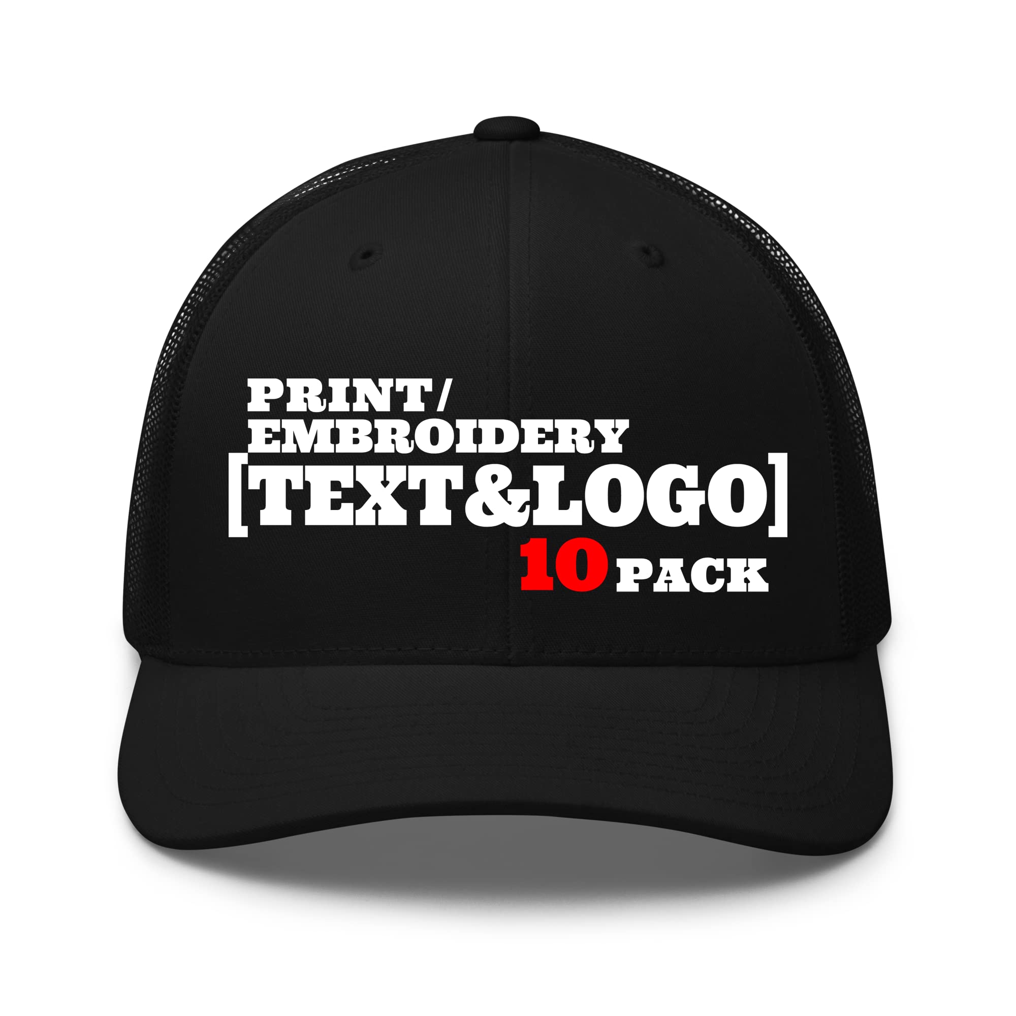 Pranboo® 10 Pack Bulk丨Custom Trucker Hat/Cap, Embroidery Personalized Logo