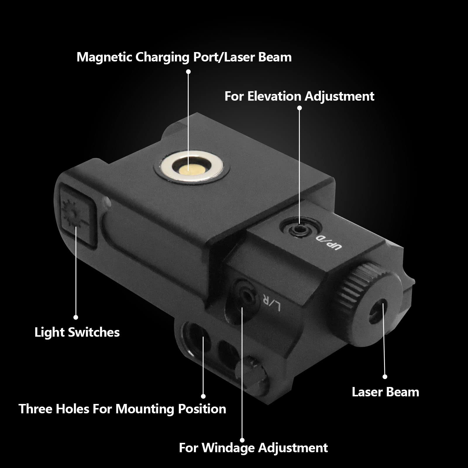 Nihowban Purple Laser Sight with Spring Screw Fixed Slot for Picatinny Rail Handgun/Rifle,Flexible Magnetic USB Charging