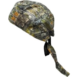 Capsmith Real Angler Moisture Wicking Camouflage Camo Headwrap Hunter Head Wrap Durag Doo Rag Biker Skull Cap Hat Helmet Liner Sweatband