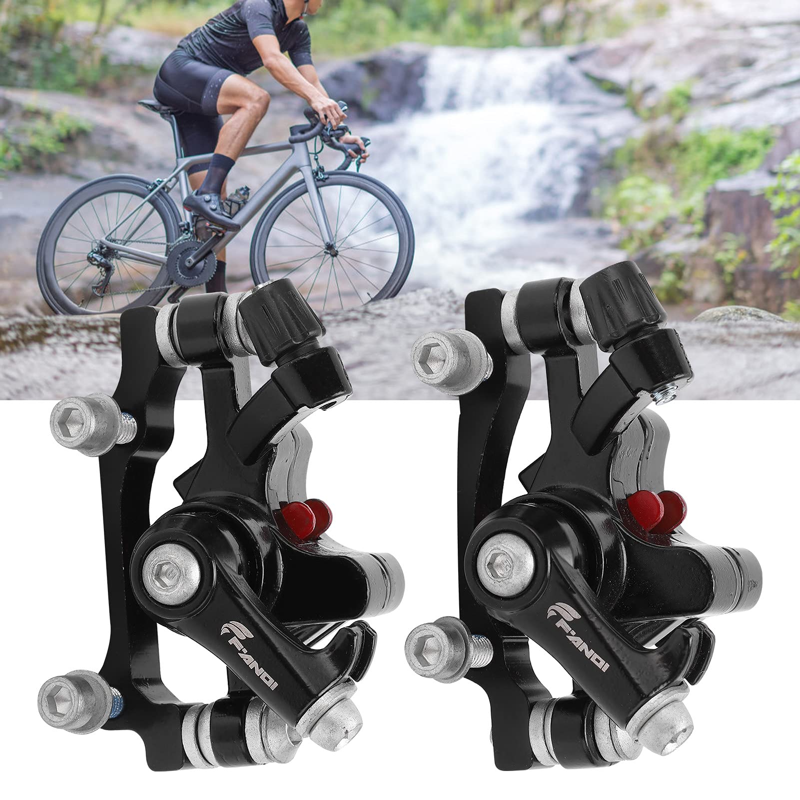 Front Rear Disc Brake Calipers, Mountain Bike Aluminum Alloy Disc Brake Road Bicycle Brake Calipers Bicycle Accessory(Front)