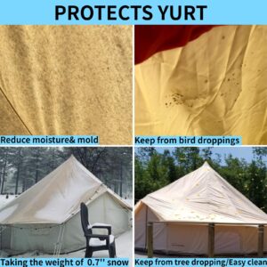 DANCHEL OUTDOOR 4 Season Glamping Yurt Tent with 2 Stove Jacks for 4 Person Camping, Waterproof Rain Fly&Footprint for All Year Living(4M/13ft)