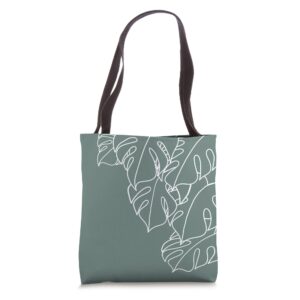 monstera leaf botanical tropical plant tote bag