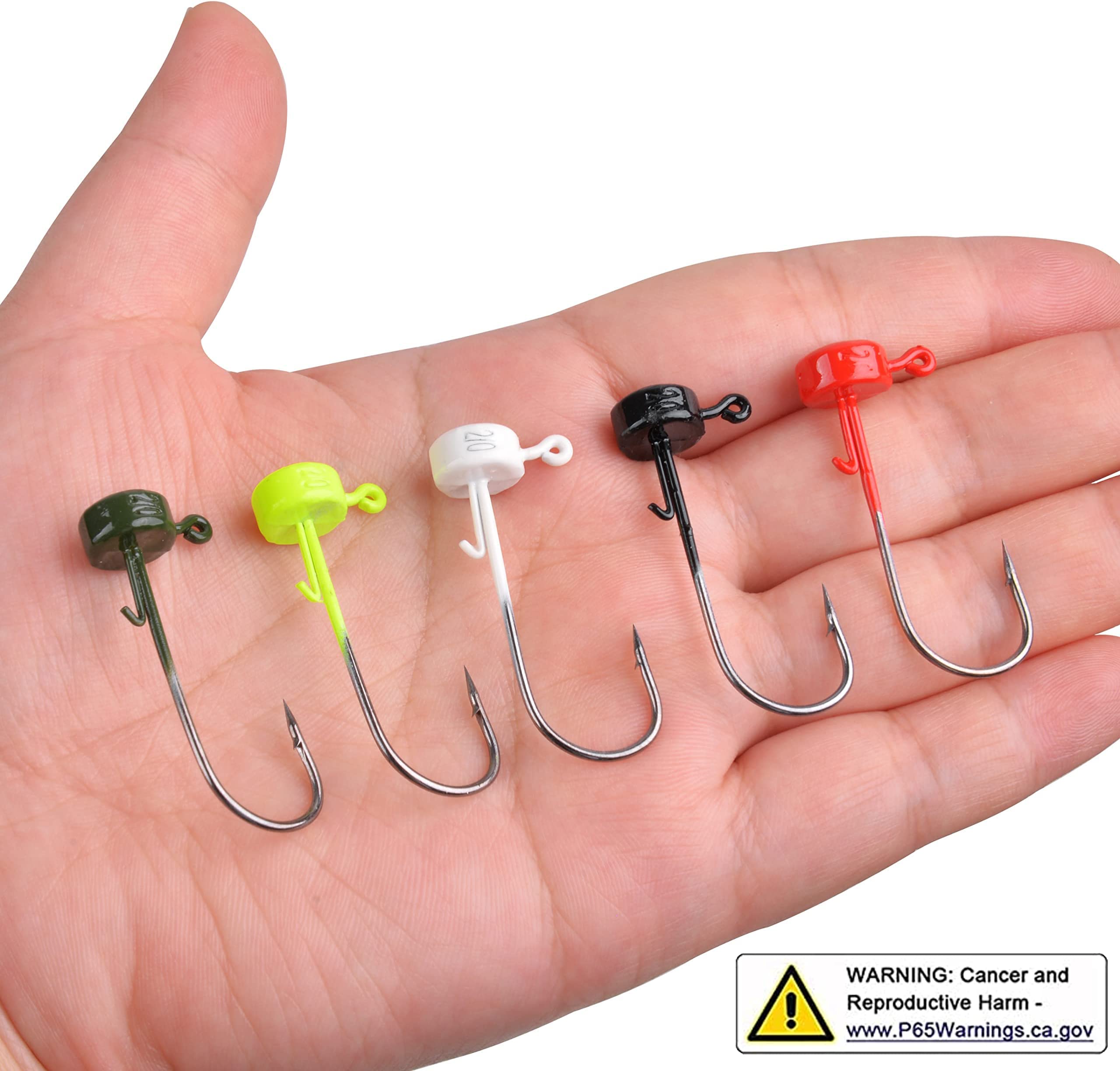 Ned Rig Jig Head Hooks Kit, 30pcs Finesse Mushroom Jig Heads for Soft Lures Mushroom Jig Heads Ned Rig Hooks for Bass Crappie Fishing 1/10oz 1/8oz 1/6oz