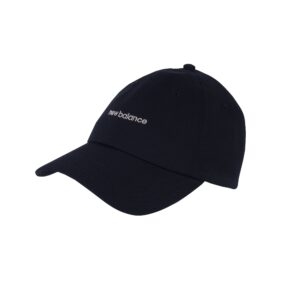 new balance men's and women's nb linear logo hat, one size, black