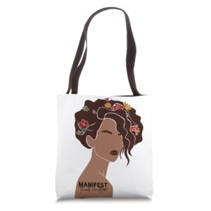 manifest that shit sis women manifests queen manifesting luv tote bag