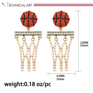 LILIE&WHITE Cute Basketball Dangle Earrings For Women Basketball Jewelry For Moms Sport Game Earrings Jewelry Gold Drop Earrings