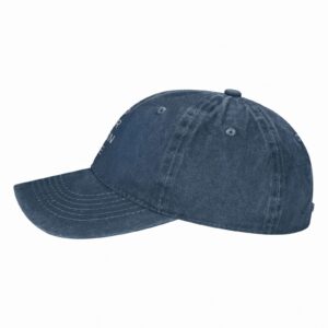 Custom Denim Hat for Men Personalized Design Your Own Text Name Logo Photo Hat Metal Adjustable Buckle Sweat-Absorbent Baseball Cap Washed Unisex (Navy)