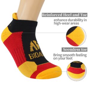 BIOAUM Womens Running Socks Low Cut-6 Pairs Cotton Cushioned Athletic Socks with Tab Arch Support