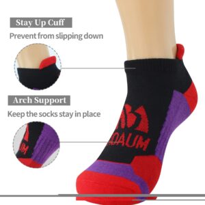 BIOAUM Womens Running Socks Low Cut-6 Pairs Cotton Cushioned Athletic Socks with Tab Arch Support