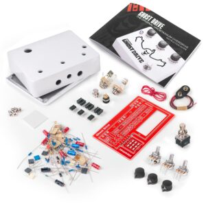 stewmac ghost drive pedal diy build your own overdrive kit, with white enclosure, based on the klon centaur (12254-w)