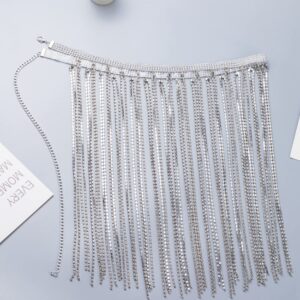 REVOLIA Waist Chains for Women Belly Chains Sexy Belts Multilayer Tassel Bikini Body Chains Summer Beach Nightclub Body Jewelry Set Silver-tone