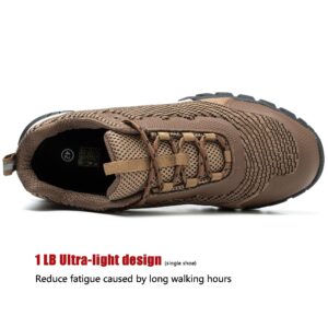 Hiking Shoes for Men Waterproof Lightweight Non Slip Comfortable Breathable Work Walking Trekking Trails Rain Outdoor Ankle Boots impermeable antideslizantes Zapatos de senderismo para Hombre Brown