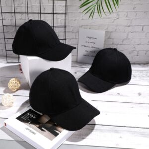 36 Pcs Black Baseball Cap Blank Trucker Hats Bulk Adjustable Denim Plain Dad Hats Unisex Sport Cap for Men Women(Black)