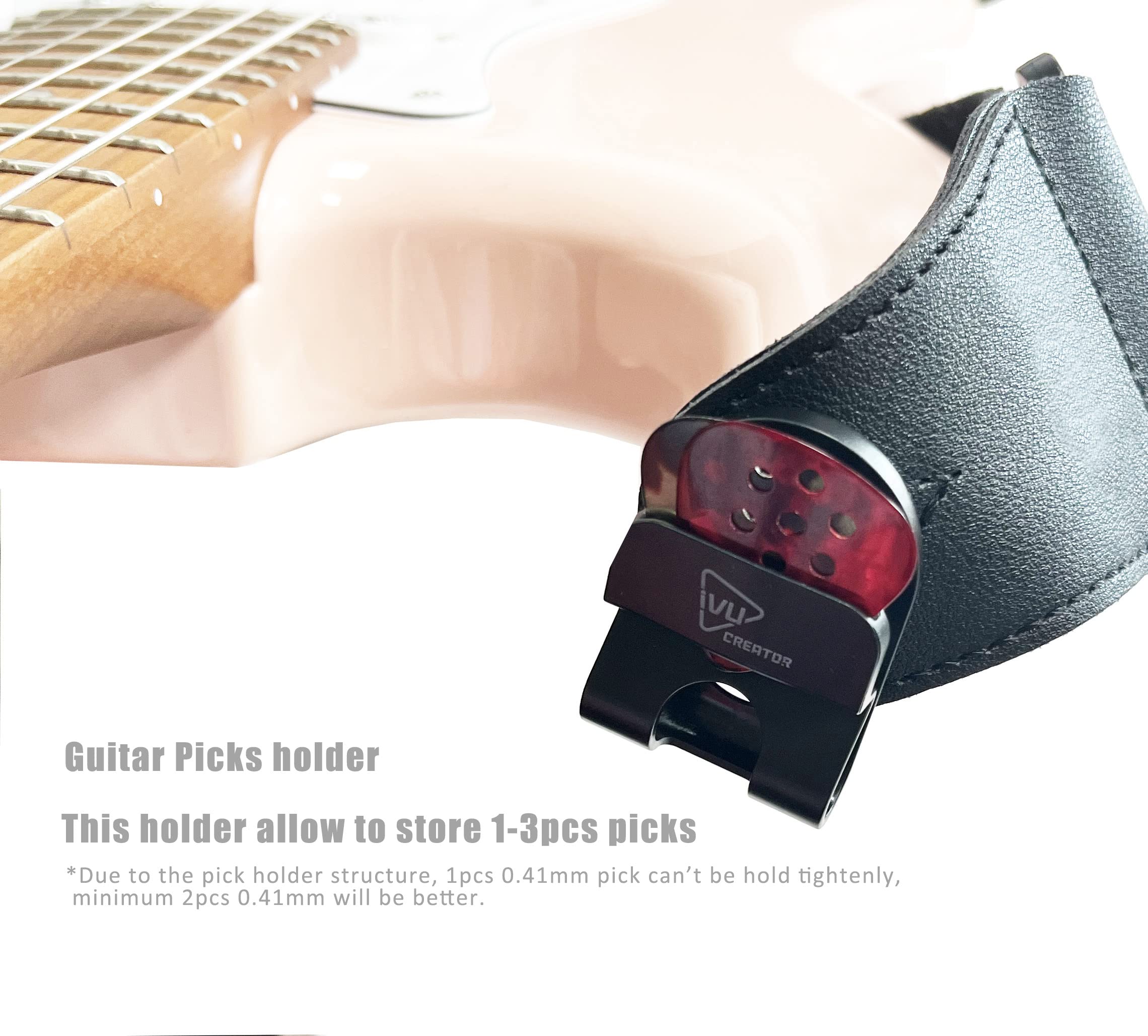 IVU CREATOR Smart 3-in-1 guitar strap locks guitar strap blocks guitar pick holder with non-slip picks and cable hook