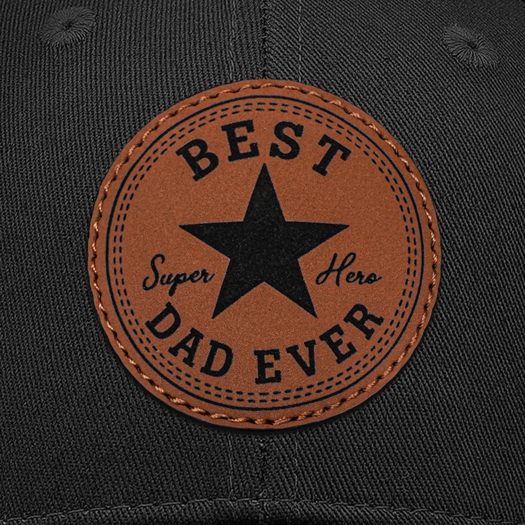 Best Dad Ever Hat Fathers Day Birthday Gifts for Dad Papa from Daughter Son Black Trucker Hat