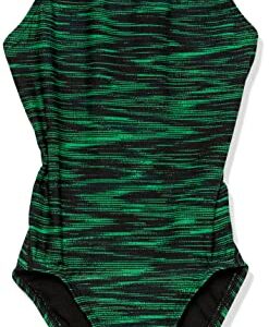 TYR Girls' Standard Durafast Elite Maxfit Swimsuit, Green Fizzy, 22