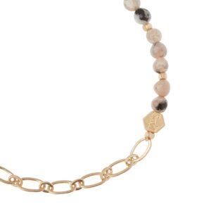 Scout Curated Wears - Mini Stone w/Chain Stacking Bracelet - Rhodonite/Gold