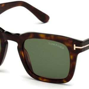 Tom Ford Dax FT0751 52N 50MM Shiny Classic Dark Havana/Green Lenses Square Sunglasses for Men + BUNDLE With Designer iWear Eyewear Kit