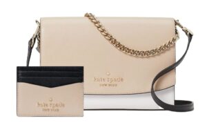 kate spade carson convertible crossbody handbag with card case (warm beige)