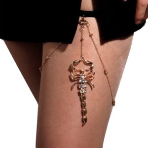 Leg Chain Thigh Chain Cool Leg Chain Boho Jewelry Fashion Body Jewelry Accessory for Women and Girls (Gold 3PCS)