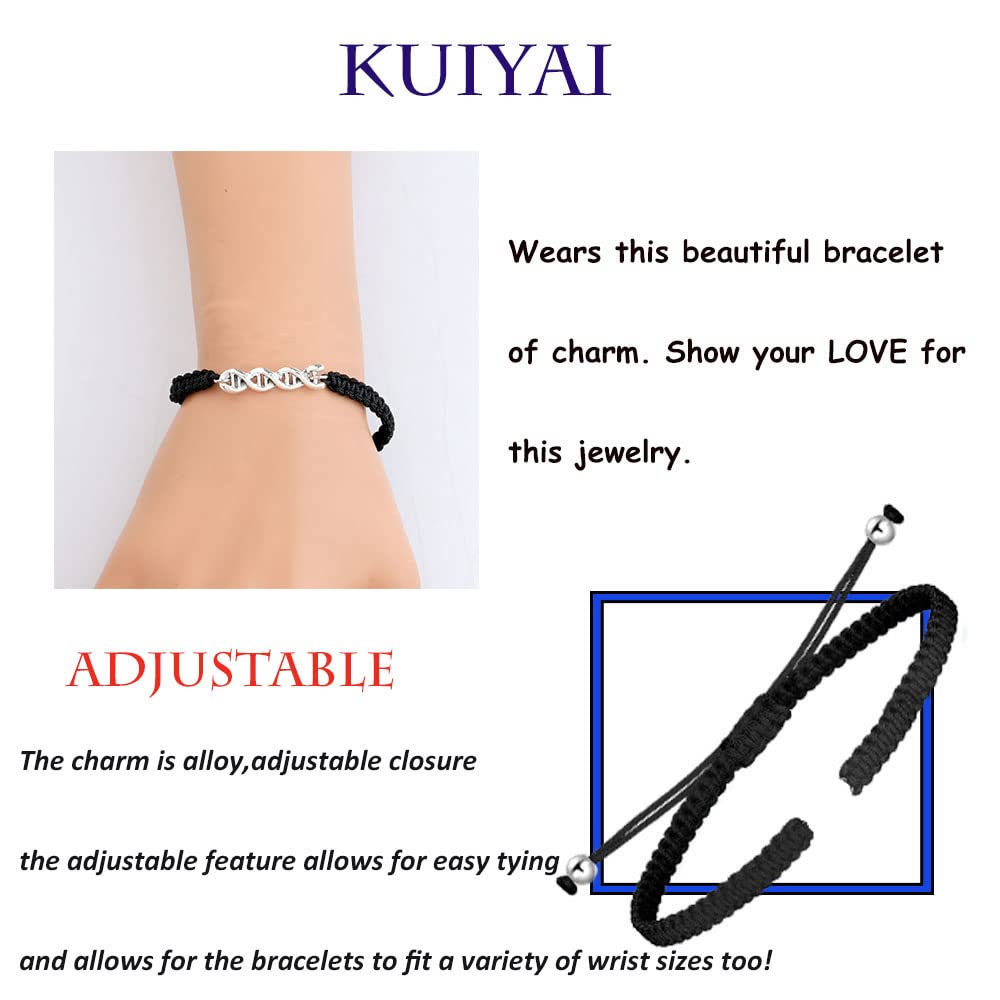 KUIYAI Biology Chemistry Atomic Science Gift Science Student Graduation Gift DNA Gift For Scientist Always Remember Gift (DNAbraceletC-BLK)