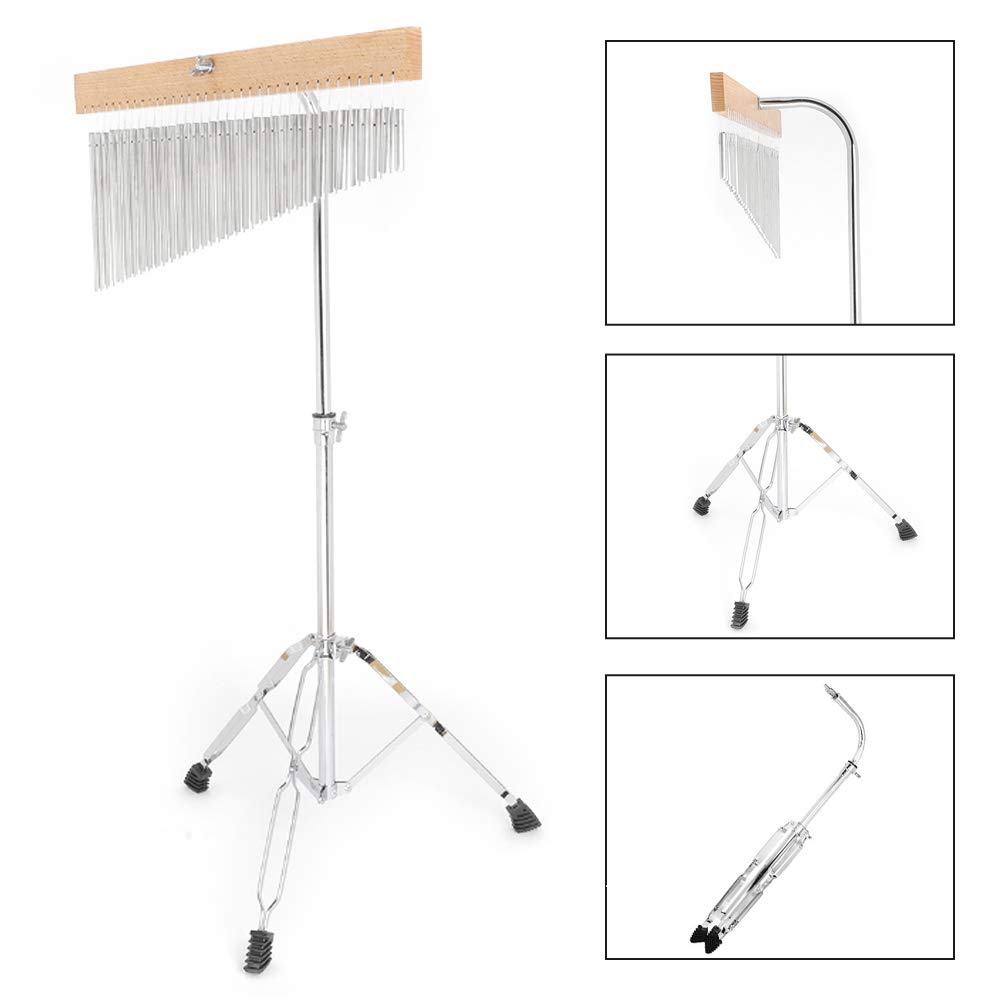 36 Tone Bar Wind Chime, Bar Single Row Wind Chime, Music Percussion Silver with Mounting Bracket, Aluminum Alloy Music Bell, Music Percussion with Tripod Stand and Percussion