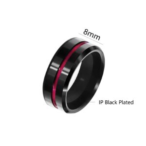 MASHAN Couple Rings Matching Rings His Her Ring Red CZ Women's Wedding Ring Sets Titanium Wedding Band