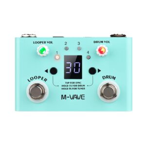 btuty effect pedal drum & looper effector mini 2-in-1 looper & drum machine double footswitch looper pedal looper guitar pedal 30 drums & 4 loops high tuner