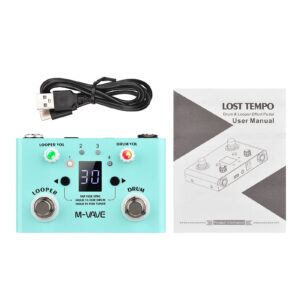 Btuty Effect Pedal Drum & Looper Effector Mini 2-in-1 Looper & Drum Machine Double Footswitch Looper Pedal Looper Guitar Pedal 30 Drums & 4 Loops High Tuner