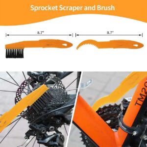 NA 8 Pieces Precision Bicycle Cleaning Brush Tool, Bike Cleaning Kit Including Bicycle Chain Scrubber, Suitable for Mountain, Road, City, Hybrid,BMX Bike and Folding Bike