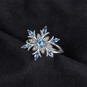 1X Women Jewellery Ring Silver Christmas Snowflake Blue Crystal Wedding Party Thumb Knuckle Ring Love Gift Size 8 Durable and Useful Deft and Fashion