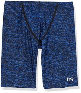 tyr boys' standard durafast elite jammer swimsuit, blue lapped, 22