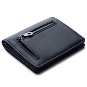 Alldaily Small RFID Wallet for Women Slim Compact Bifold Pocket Ladies Travel Mini Purse (Black)