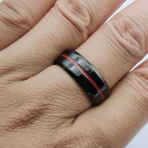 MASHAN Couple Rings Matching Rings His Her Ring Red CZ Women's Wedding Ring Sets Titanium Wedding Band