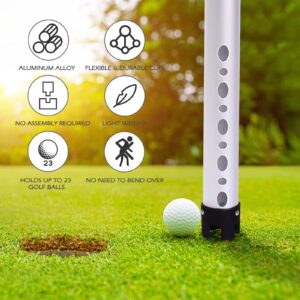 River Hill Golf Golf Ball Retriever, Aluminum Alloy Picker Upper Tube, 23 Golf Balls Shagger Grabber, 38.6 Inch Ball Collector, Pickup Tool Device for Men Women